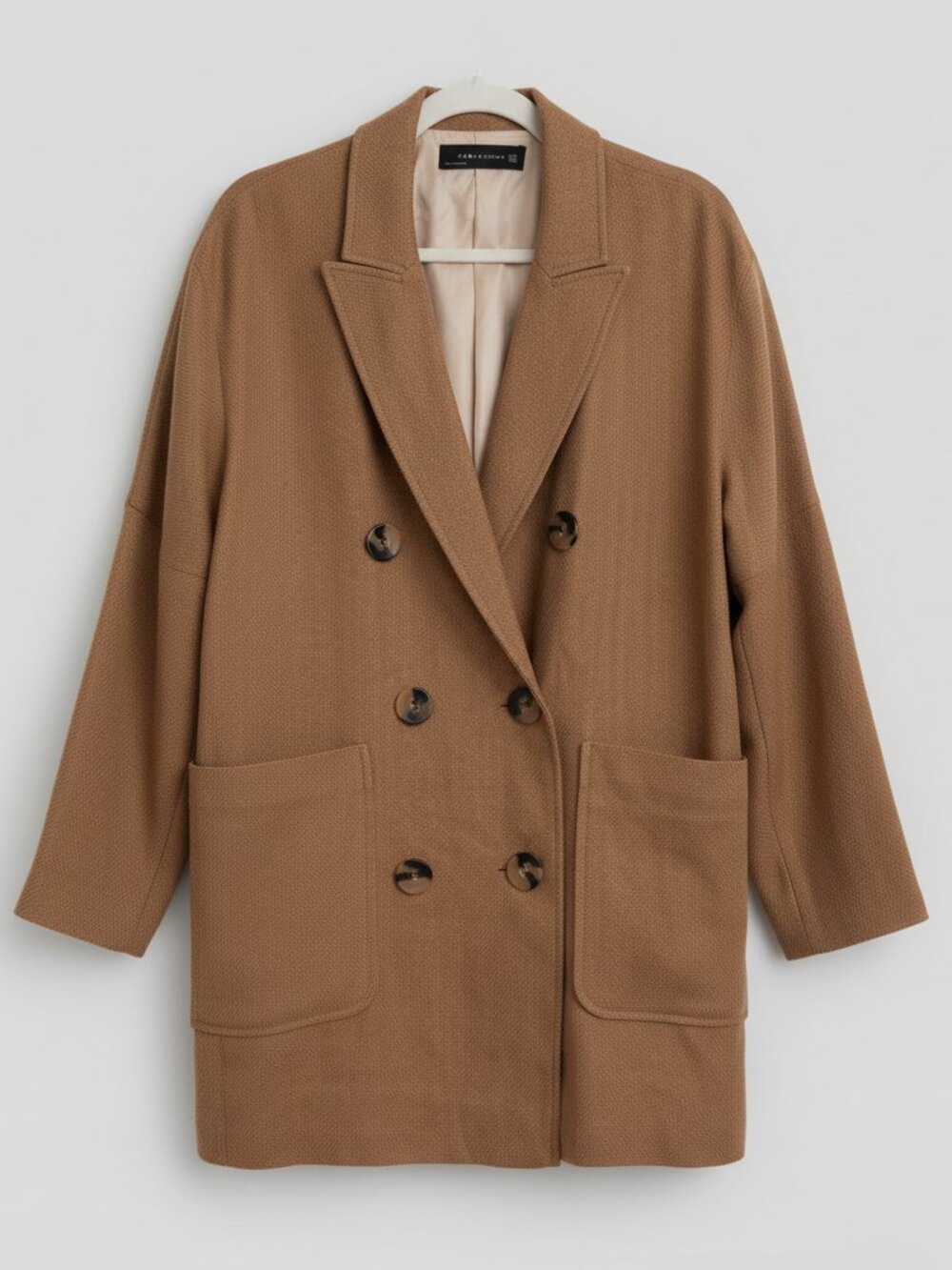 Zara Brown Double Breasted Blazer Size S